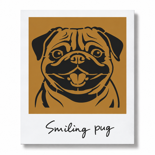 Smiling Pug LatteShot desen kartı